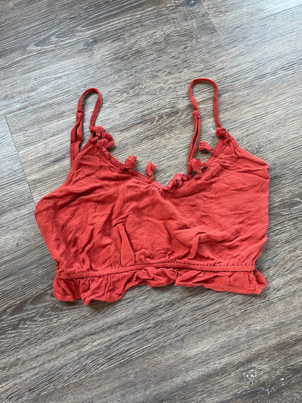 Rust Red Cropped Tank Top